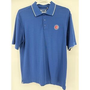 Cutter‎ & Buck Chicago Cubs Polo Shirt Mens Large Blue MLB Collared Shortsleeve